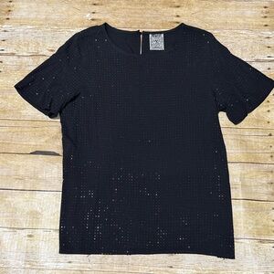 Elegant Black Studded Women's Top